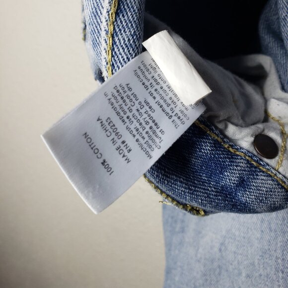 Pacsun Women's Sz 28 Distressed Highrise Straight Leg Jeans Light Wash - Picture 8 of 8